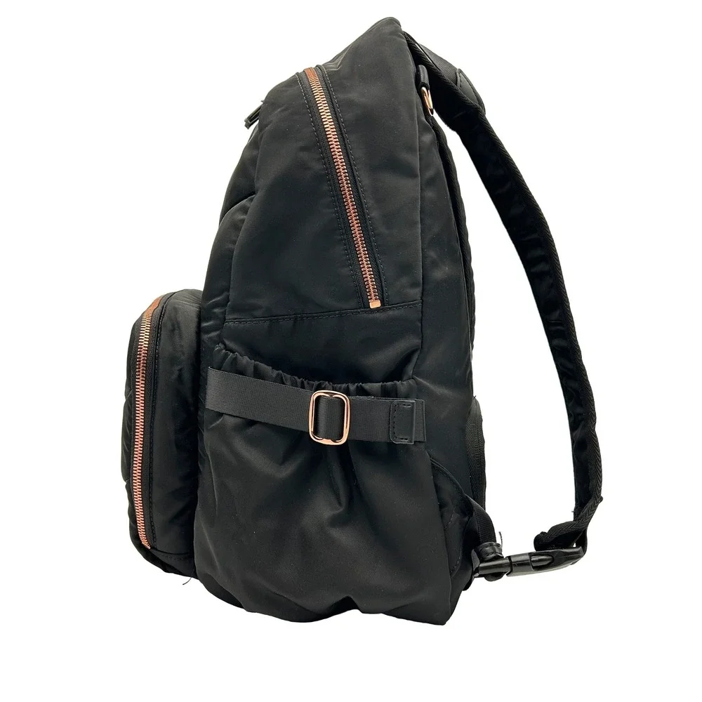 EUC Storksak‎ Black Quilted Hero Diaper Backpack Minimalist Quiet Luxury Chic